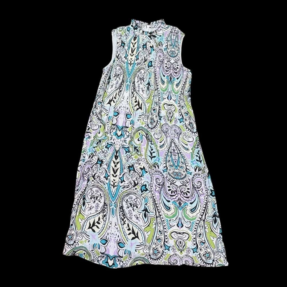 Black Label by Chico’s floral pleated/accordion sleeveless dress size 14